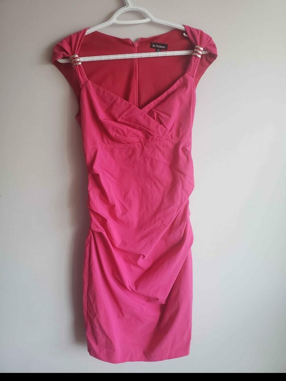 le chateau Pink Cap Sleeve Sheath Dress